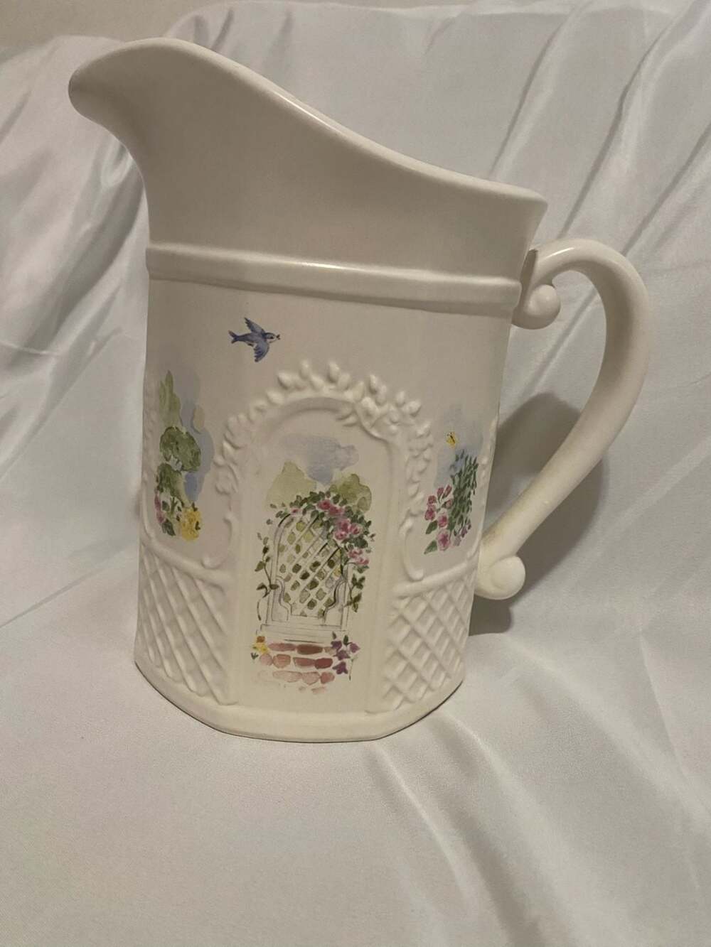 Pfaltzgraff Garden Trellis Ceramic Pitcher
